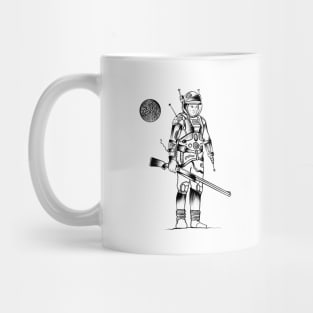 Mr. Spaceman Black And White Illustration Mug